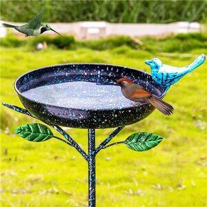 Bird Baths for Outdoors, 41 Inch Tall Birdbath with Stake, Metal Bird Baths